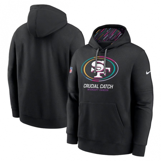 Men's San Francisco 49ers Black 2024 Crucial Catch Club Pullover Hoodie - Ujersey