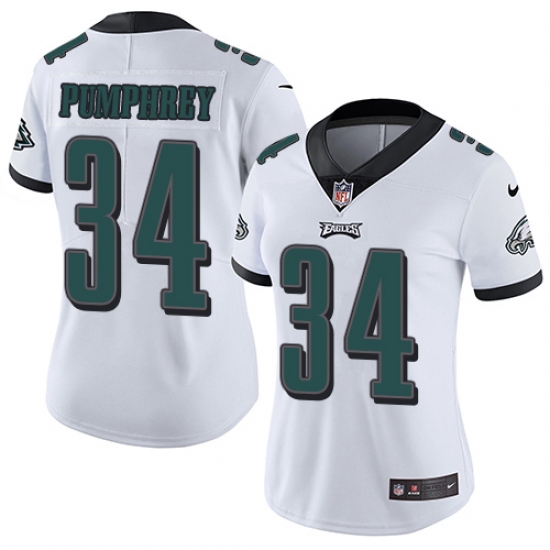 Women's Nike Philadelphia Eagles #34 Donnel Pumphrey White Vapor Untouchable Limited Player NFL Jersey - Ujersey