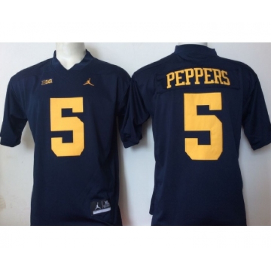 Michigan Wolverines 5 Jabrill Peppers Navy College Football Jersey - Ujersey