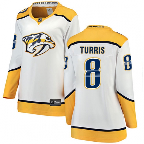 Women's Nashville Predators #8 Kyle Turris Fanatics Branded White Away Breakaway NHL Jersey - Ujersey