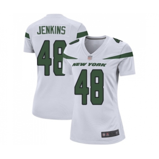 Women's New York Jets #48 Jordan Jenkins Game White Football Jersey - Ujersey