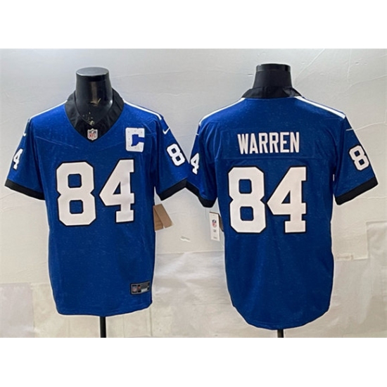 Men's Indianapolis Colts #84 Tyler Warren Blue 2025 F.U.S.E. Throwback Vapor Limited Football Stitched Jersey - Ujersey