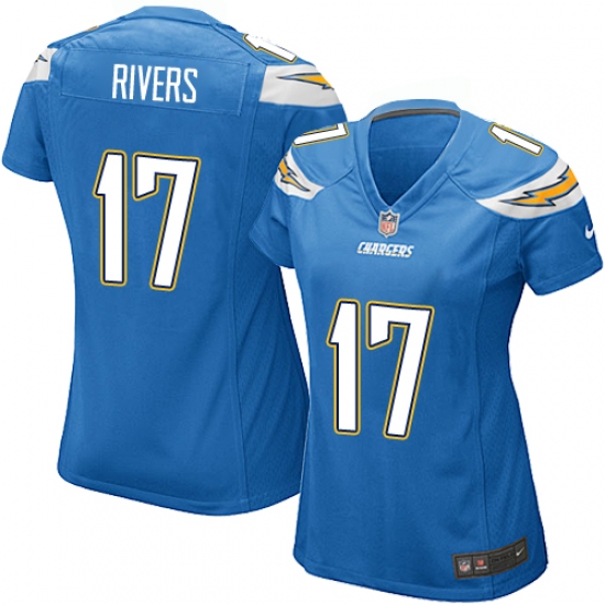Women's Nike Los Angeles Chargers #17 Philip Rivers Game Electric Blue Alternate NFL Jersey - Ujersey