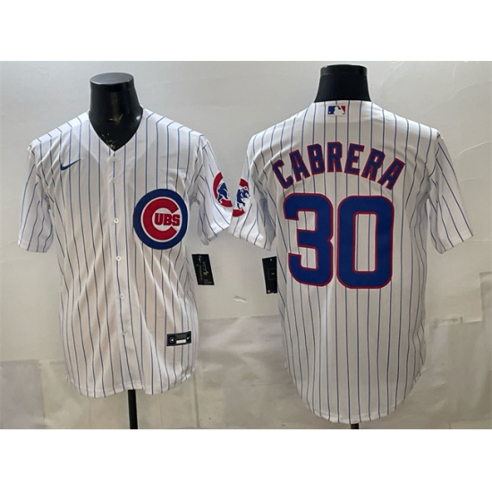 Men's Chicago Cubs #30 Edward Cabrera White 2026 Cool Base Stitched Baseball Jersey - Ujersey