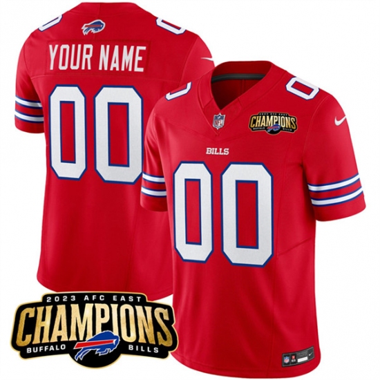 Men's Buffalo Bills Active Player Custom Red 2023 F.U.S.E. AFC East Champions Ptach Football Stitched Jersey - Ujersey