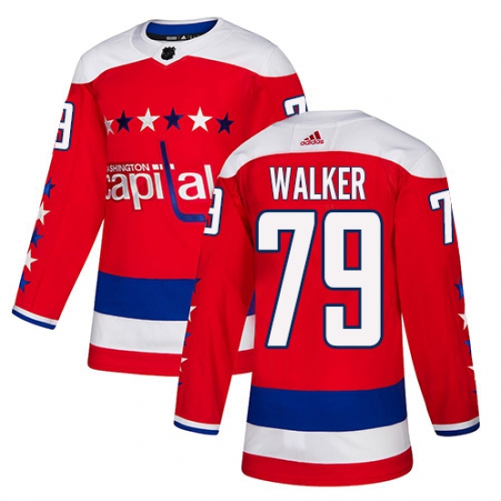 Men's Adidas Washington Capitals #79 Nathan Walker Authentic Red Alternate NHL Jersey - Ujersey
