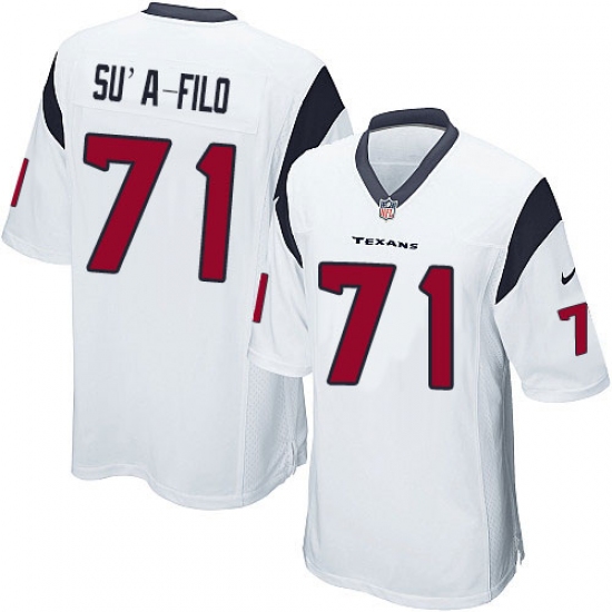 Men's Nike Houston Texans #71 Xavier Su'a-Filo Game White NFL Jersey - Ujersey