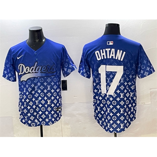 Men's Los Angeles Dodgers #17 Shohei Ohtani Blue Limited Stitched Baseball Jersey - Ujersey
