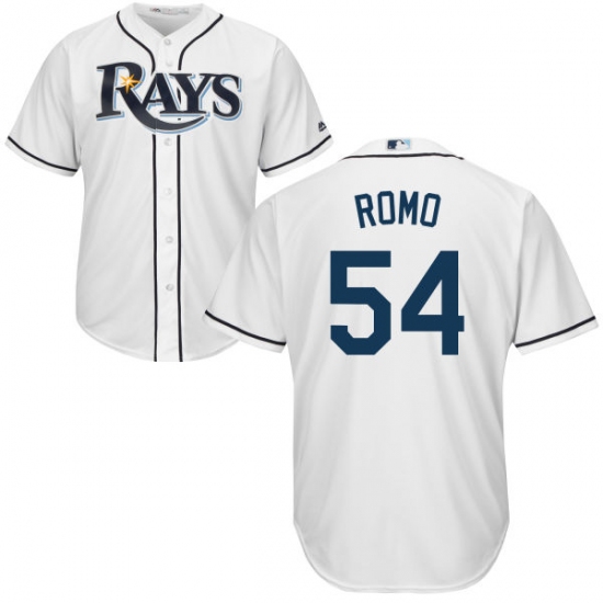 Men's Majestic Tampa Bay Rays #54 Sergio Romo Replica White Home Cool Base MLB Jersey - Ujersey