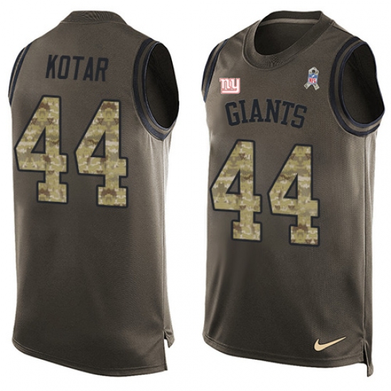 Men's Nike New York Giants #44 Doug Kotar Limited Green Salute to Service Tank Top NFL Jersey - Ujersey