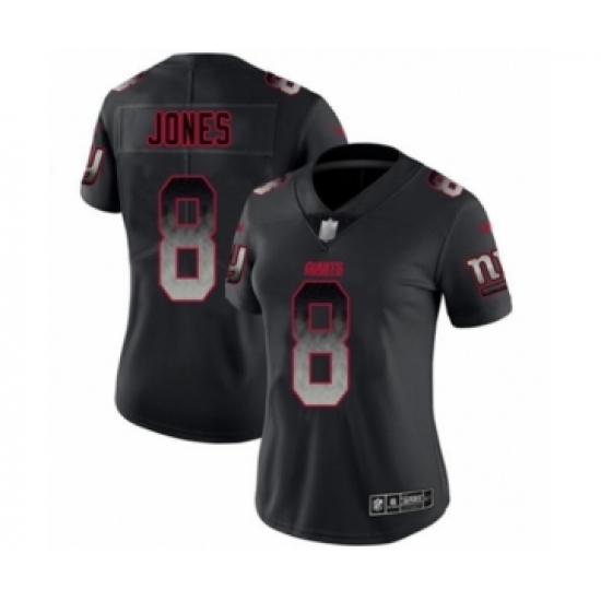 Women's New York Giants #8 Daniel Jones Limited Black Smoke Fashion Football Jersey - Ujersey