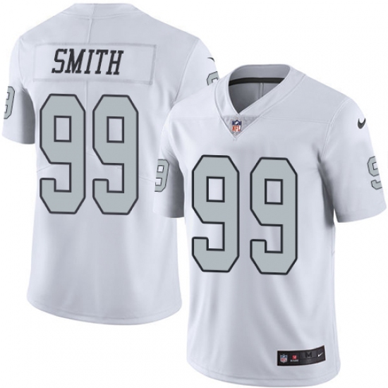 Youth Nike Oakland Raiders #99 Aldon Smith Limited White Rush Vapor Untouchable NFL Jersey