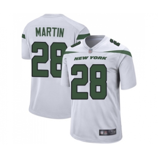 Men's New York Jets #28 Curtis Martin Game White Football Jersey - Ujersey