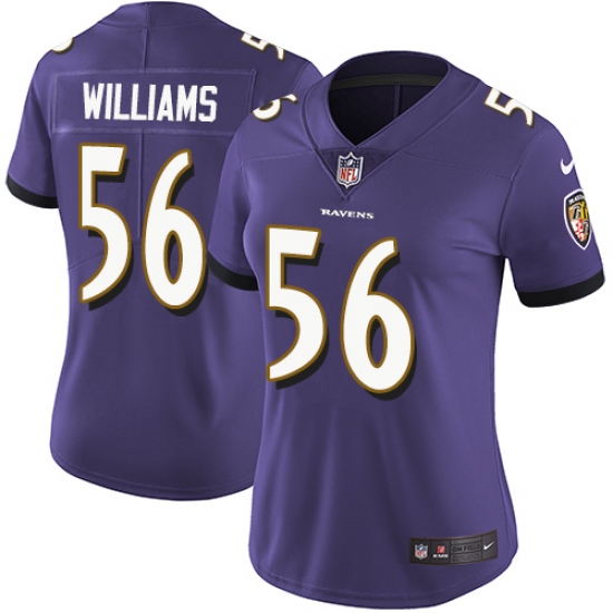 Women's Nike Baltimore Ravens #56 Tim Williams Purple Team Color Vapor Untouchable Limited Player NFL Jersey - Ujersey