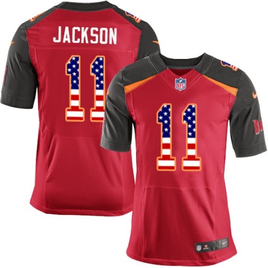 Men's Nike Tampa Bay Buccaneers #11 DeSean Jackson Elite Red Home USA Flag Fashion NFL Jersey - ujerseystore