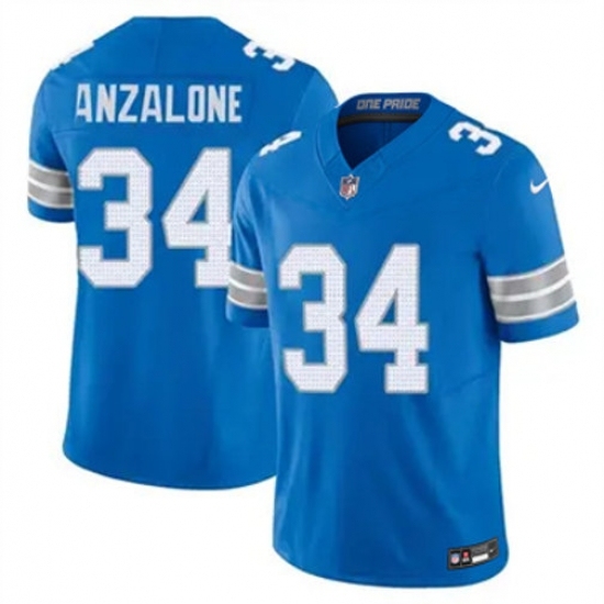 Men's Detroit Lions #34 Alex Anzalone Blue Vapor Stitched Nike NFL Jersey - Ujersey