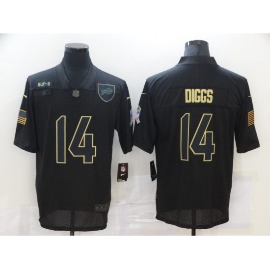 Men's Buffalo Bills #14 Stefon Diggs Black Nike 2020 Salute To Service Limited Jersey - Ujersey