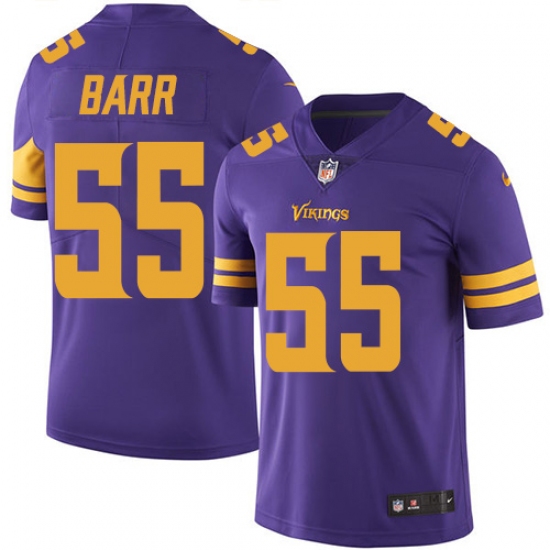 Men's Nike Minnesota Vikings #55 Anthony Barr Limited Purple Rush Vapor Untouchable NFL Jersey - Ujersey