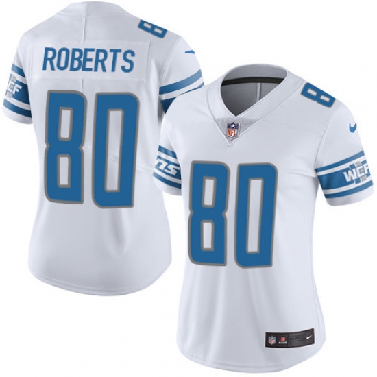 Women's Nike Detroit Lions #80 Michael Roberts Elite White NFL Jersey - Ujersey