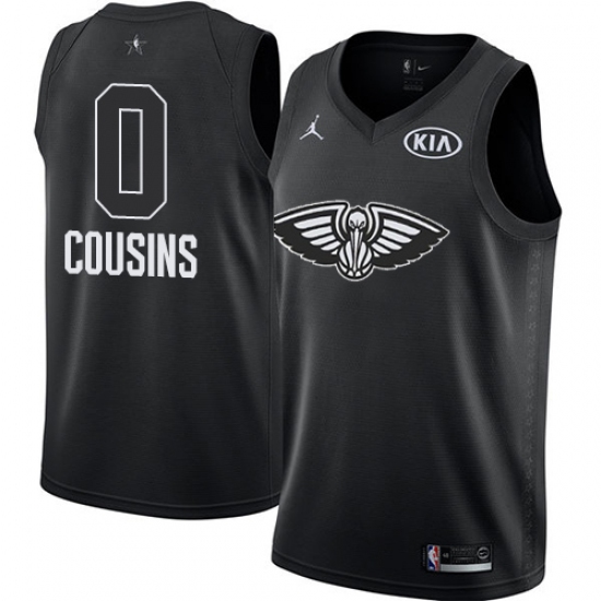 Men's Nike Jordan New Orleans Pelicans #0 DeMarcus Cousins Swingman Black 2018 All-Star Game NBA Jersey - Ujersey