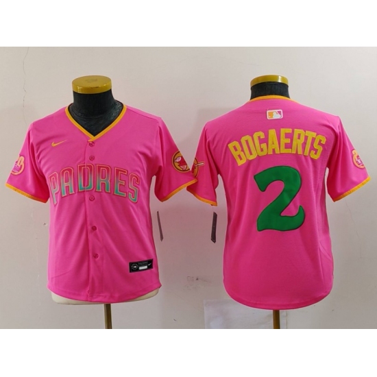 Youth San Diego Padres #2 Xander Bogaerts Pink Fashion Baseball Jersey - Ujersey