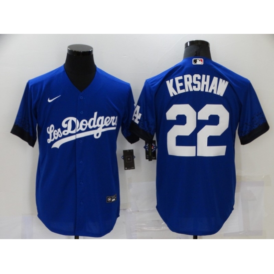 Men's Nike Los Angeles Dodgers #22 Clayton Kershaw Blue Game City Player Jersey - Ujersey