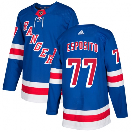 Men's Adidas New York Rangers #77 Phil Esposito Premier Royal Blue Home NHL Jersey - Ujersey