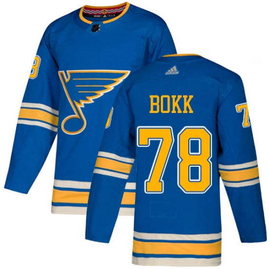 Men's Adidas St. Louis Blues #78 Dominik Bokk Authentic Navy Blue Alternate NHL Jersey - Ujersey