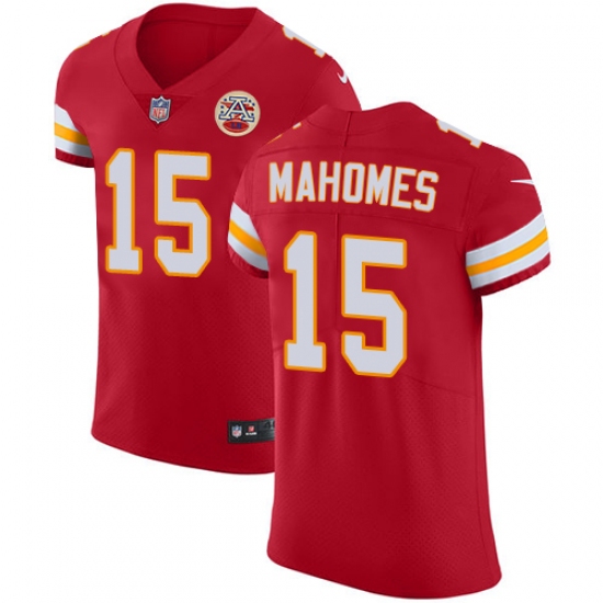 Nike Kansas City Chiefs #15 Patrick Mahomes Red Team Color Men's Stitched NFL Vapor Untouchable Elite Jersey - Ujersey