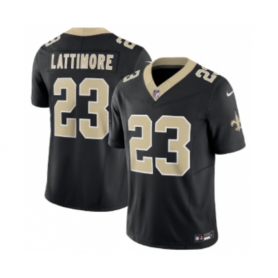 Men's Nike New Orleans Saints #23 Marshon Lattimore Black 2023 F.U.S.E. Vapor Untouchable Limited Football Stitched Jersey - Ujersey
