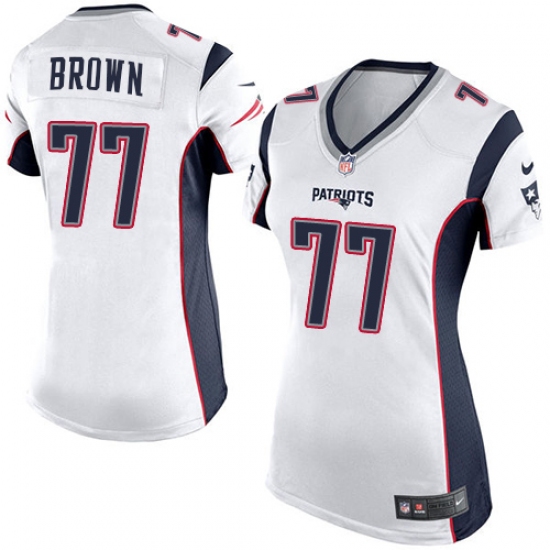 Women's Nike New England Patriots #77 Trent Brown Game White NFL Jersey - Ujersey