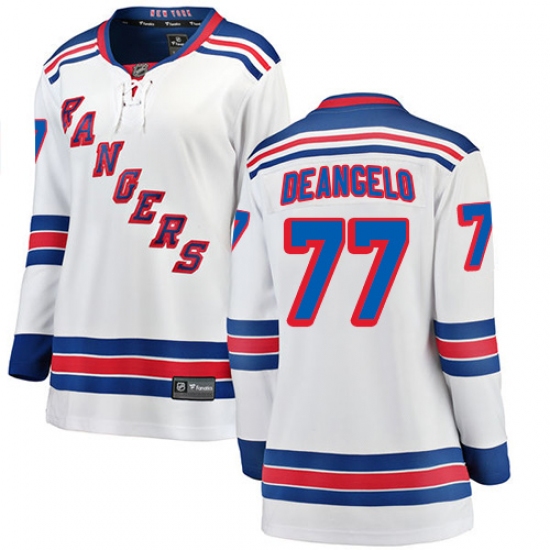 Women's New York Rangers #77 Anthony DeAngelo Fanatics Branded White Away Breakaway NHL Jersey - Ujersey