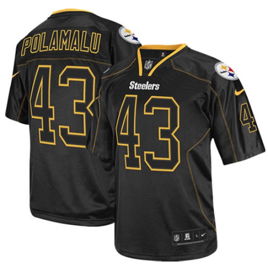 Men's Nike Pittsburgh Steelers #43 Troy Polamalu Elite Lights Out Black NFL Jersey - Ujersey