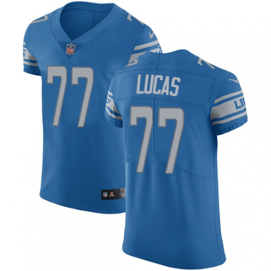 Men's Nike Detroit Lions #77 Cornelius Lucas Light Blue Team Color Vapor Untouchable Elite Player NFL Jersey - Ujersey
