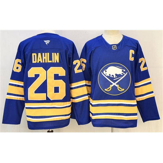Men's Buffalo Sabres #26 Rasmus Dahlin Blue 2024-25 With C Stitched Jersey - Ujersey
