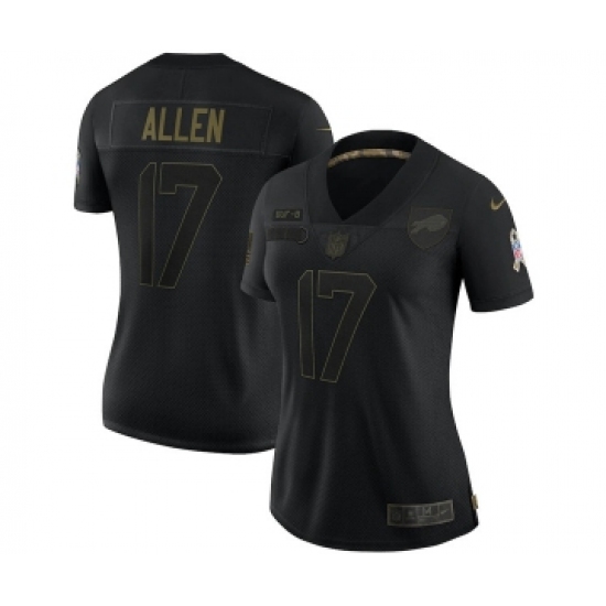 Women's Buffalo Bills #17 Josh Allen Black Salute To Service Limited Stitched NFL Jersey - Ujersey