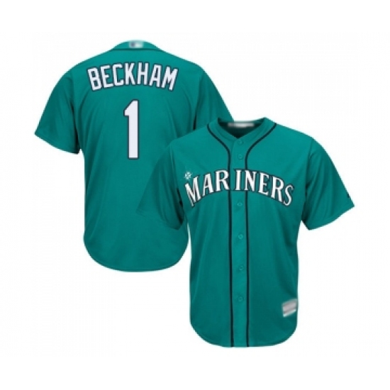Men's Seattle Mariners #1 Tim Beckham Replica Teal Green Alternate Cool Base Baseball Jersey - Ujersey