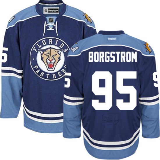 Men's Reebok Florida Panthers #95 Henrik Borgstrom Authentic Navy Blue Third NHL Jersey - Ujersey
