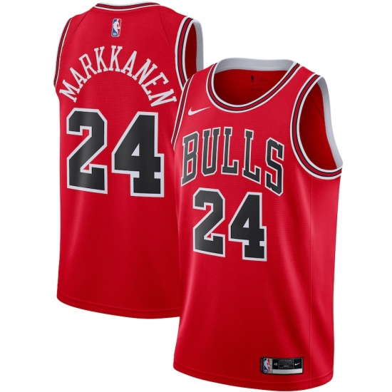 Men's Chicago Bulls #24 Lauri Markkanen Nike Red 2020-21 Swingman Jersey - Ujersey
