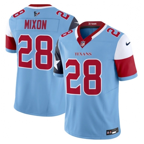 Men's Houston Texans #28 Joe Mixon Blue 2024 F U S E V5 Limited Stitched Football Jersey - Ujersey