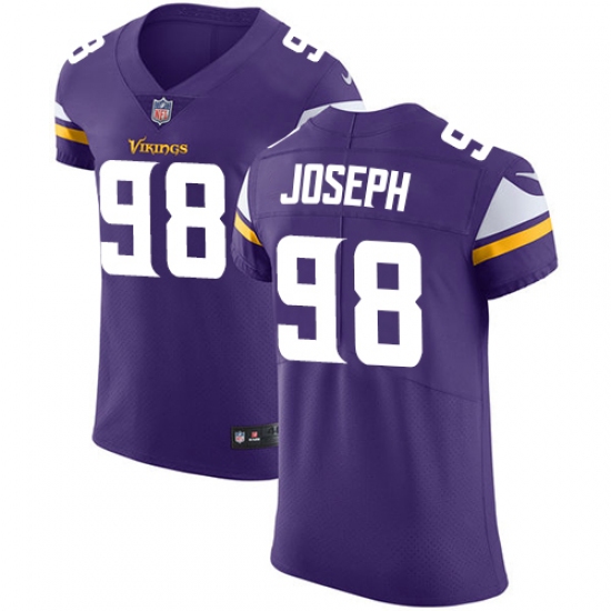 Men's Nike Minnesota Vikings #98 Linval Joseph Purple Team Color Vapor Untouchable Elite Player NFL Jersey - Ujersey