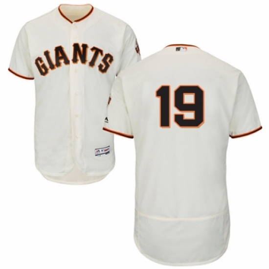 Men's Majestic San Francisco Giants #19 Alen Hanson Cream Home Flex Base Authentic Collection MLB Jersey - Ujersey