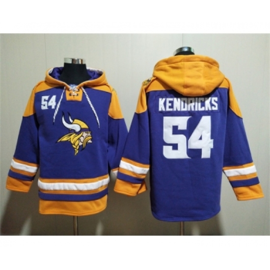 Men's Minnesota Vikings #54 Eric Kendricks Purple Yellow Ageless Must-Have Lace-Up Pullover Hoodie - Ujersey