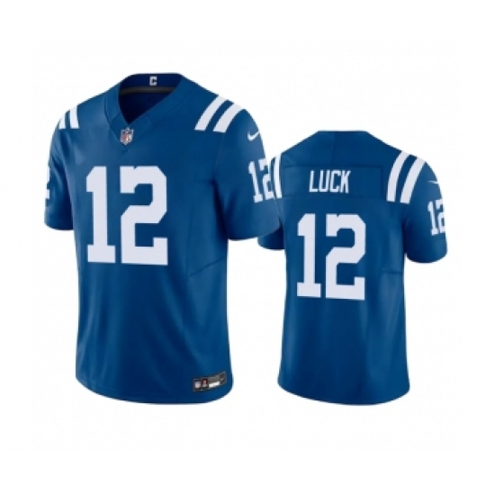 Men's Indianapolis Colts #12 Andrew Luck Blue 2023 F.U.S.E Vapor Untouchable Stitched Football Jersey - Ujersey