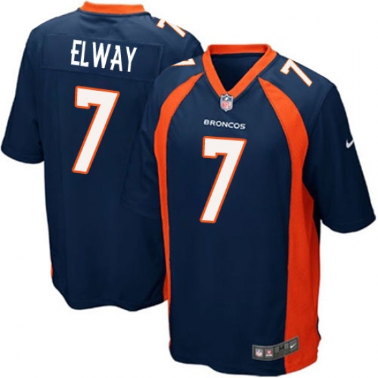 Men's Nike Denver Broncos #7 John Elway Game Navy Blue Alternate NFL Jersey - Ujersey