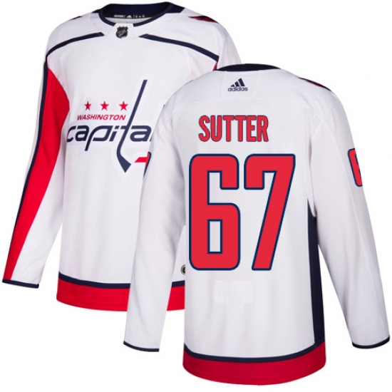 Youth Adidas Washington Capitals #67 Riley Sutter Authentic White Away NHL Jersey - Ujersey