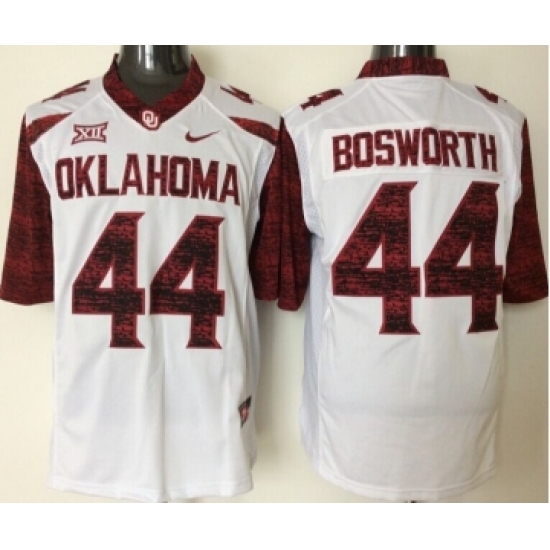 Oklahoma Sooners 44 Brian Bosworth White College Football Jersey - Ujersey