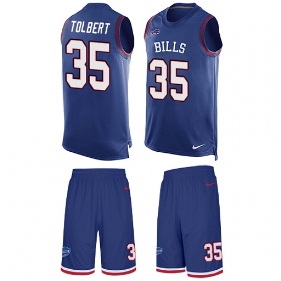 Men's Nike Buffalo Bills #35 Mike Tolbert Limited Royal Blue Tank Top Suit NFL Jersey - Ujersey