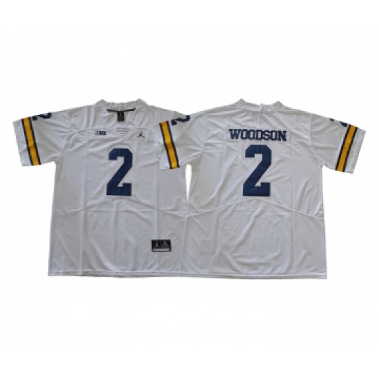 Michigan Wolverines 2 Charles Woodson White College Football Jersey - Ujersey