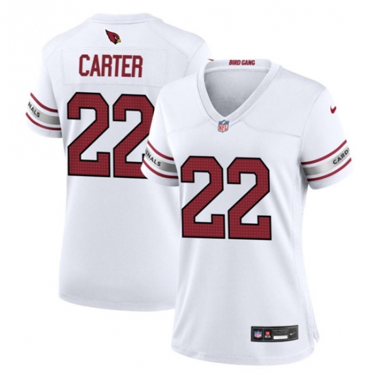 Women's Arizona Cardinals #22 Michael Carter White 2023 Stitched Jersey(Run Small) - Ujersey